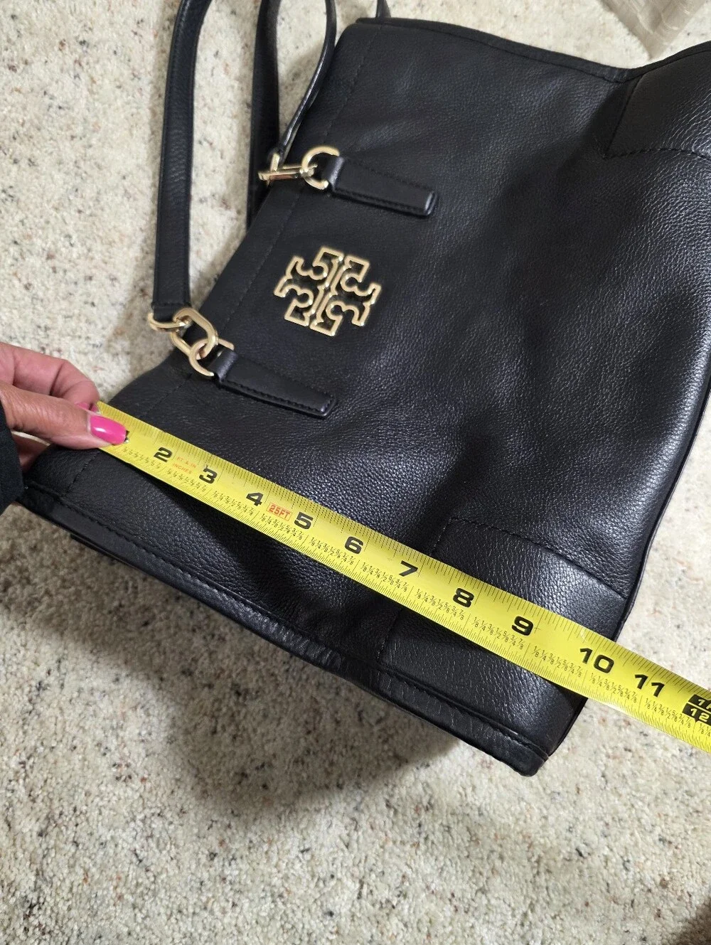 Tory Burch Marion Black leather tote Bag Purse